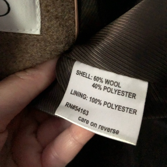 *NWOT* Calvin Klein Women’s 2 Petite Oat Wool Double-Breasted Peacoat - Picture 12 of 12